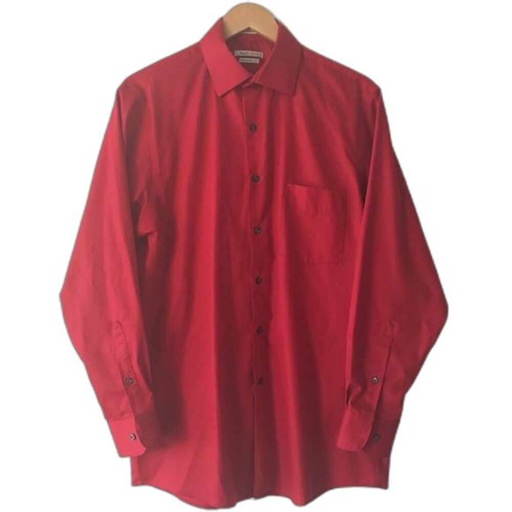 Van Heusen Red Long‎ Sleeve Button-Down Shirt